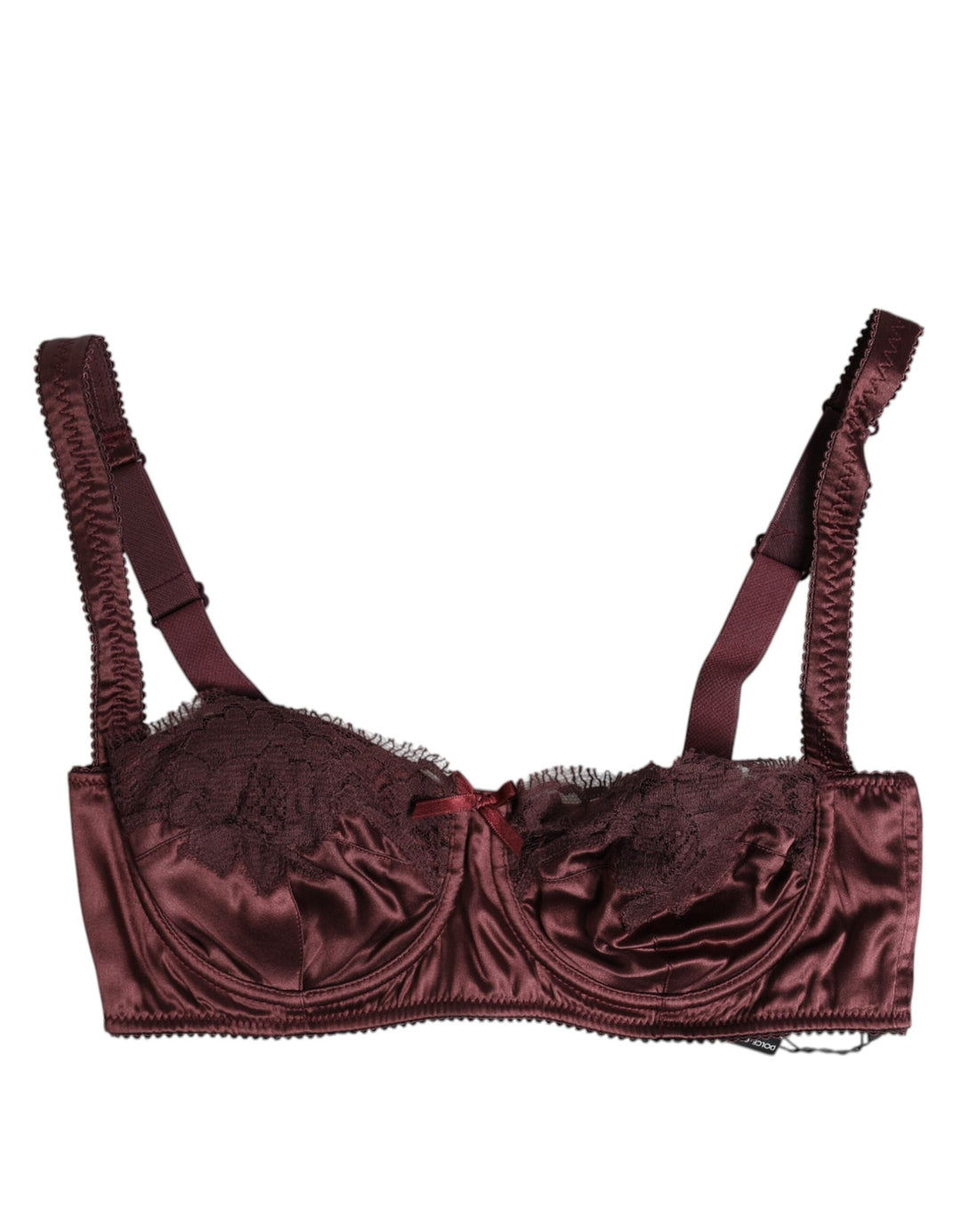 Women’s Dolce &amp; Gabbana Burgundy Silk Underwired Balconette Bra Underwear