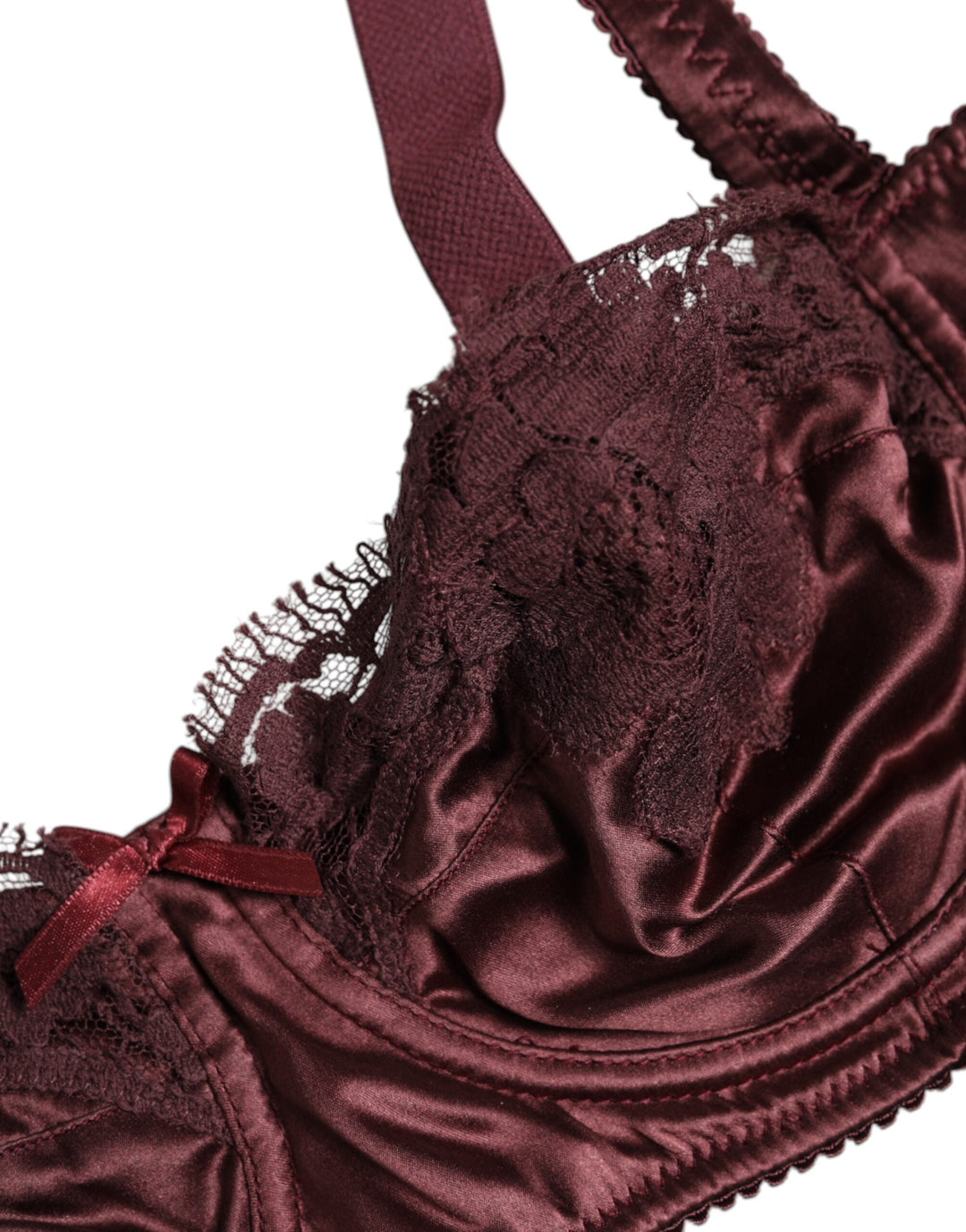 Women’s Dolce &amp; Gabbana Burgundy Silk Underwired Balconette Bra Underwear