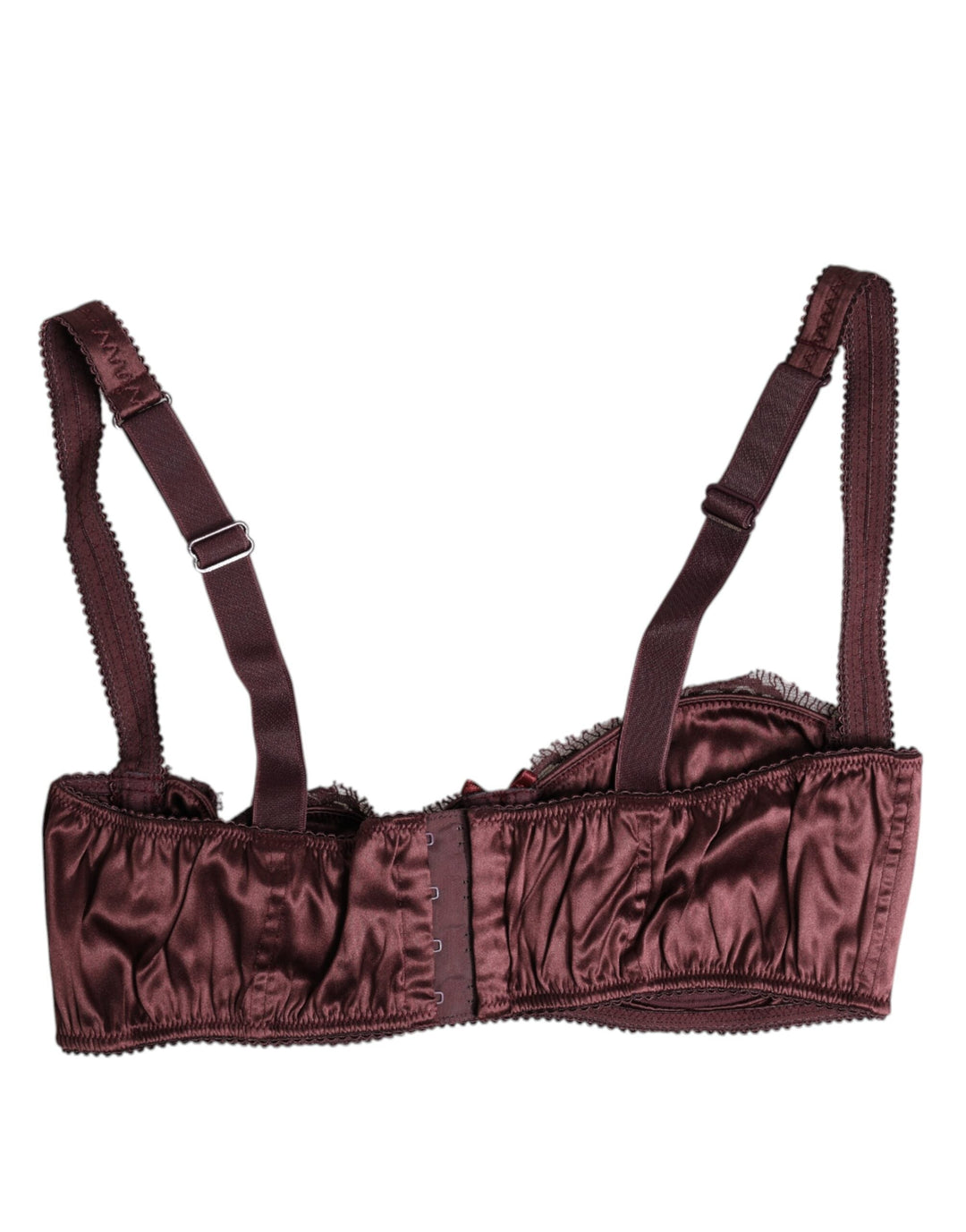 Women’s Dolce &amp; Gabbana Burgundy Silk Underwired Balconette Bra Underwear