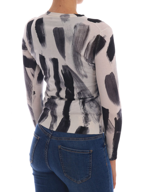 Women’s Dolce & Gabbana Cardigan Lightweight Silk Paint Stroke Sweater