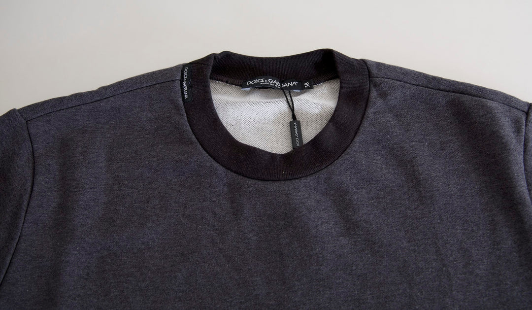 Women’s Dolce &amp; Gabbana Dark Gray Cotton Crew Neck Pullover Sweater