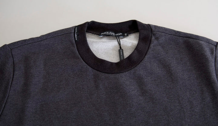 Women’s Dolce &amp; Gabbana Dark Gray Cotton Crew Neck Pullover Sweater