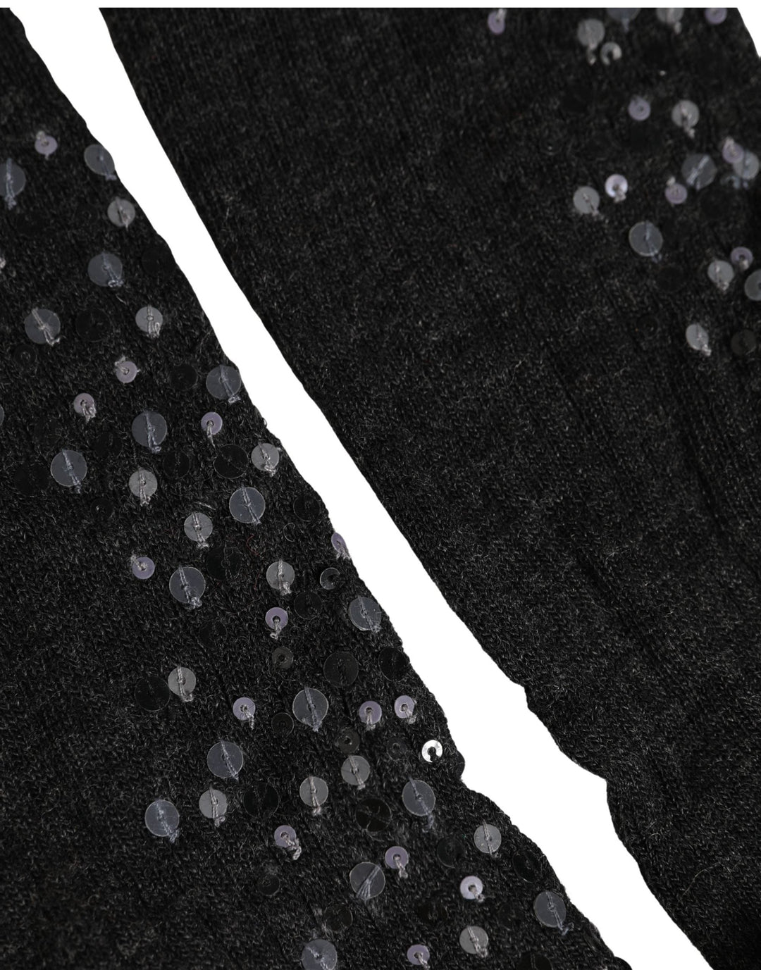 Women’s Dolce & Gabbana Dark Gray Sequined Wool Knee High Accessory Socks