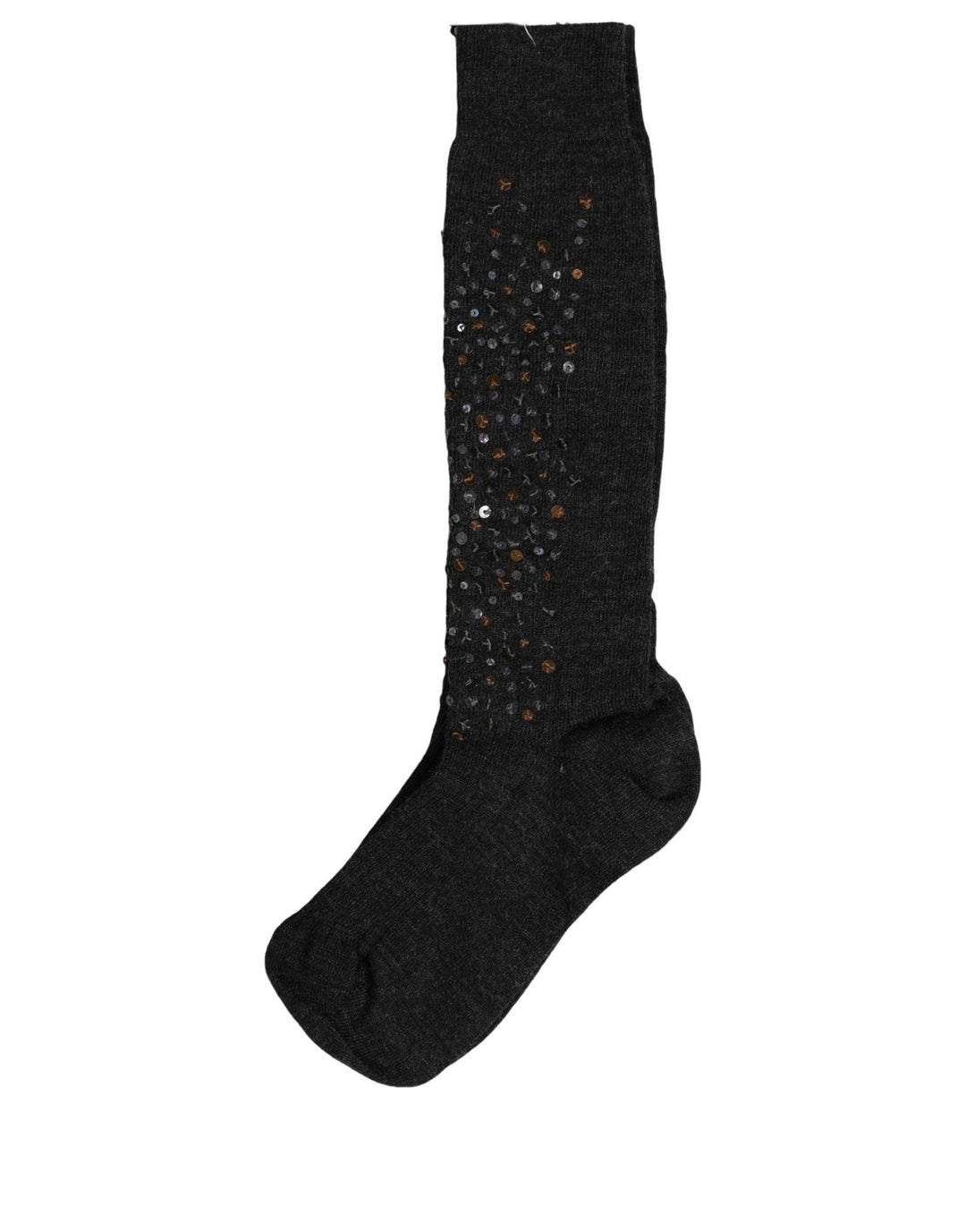 Women’s Dolce &amp; Gabbana Dark Gray Sequined Wool Knee High Accessory Socks
