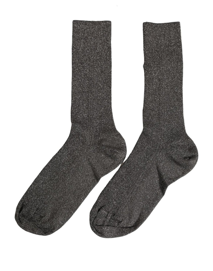 Women’s Dolce &amp; Gabbana Dark Gray Viscose Logo Mid Calf Accessory Socks