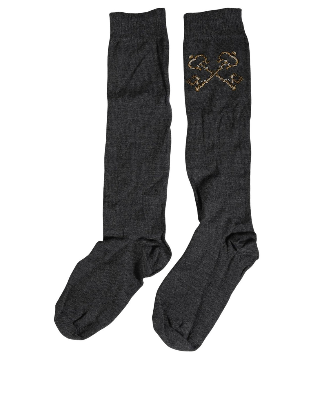 Women’s Dolce & Gabbana Dark Gray Wool Over the Calf Knee High Accessory Socks