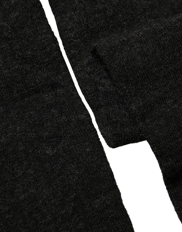 Dolce &amp; Gabbana Dark Gray Wool Over Calf Long Women Accessory Socks