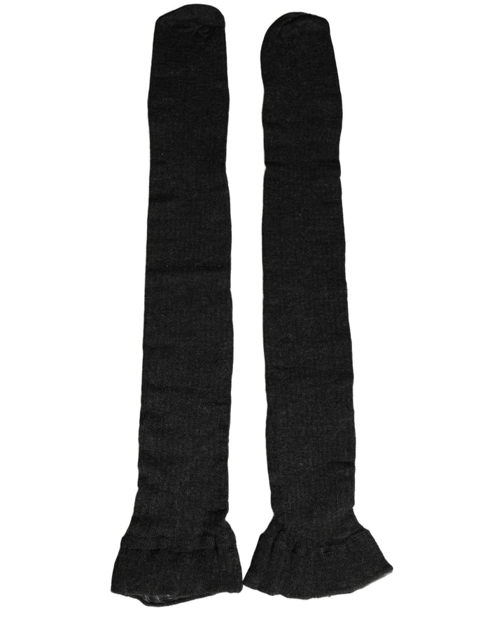 Dolce &amp; Gabbana Dark Gray Wool Over Calf Long Women Accessory Socks