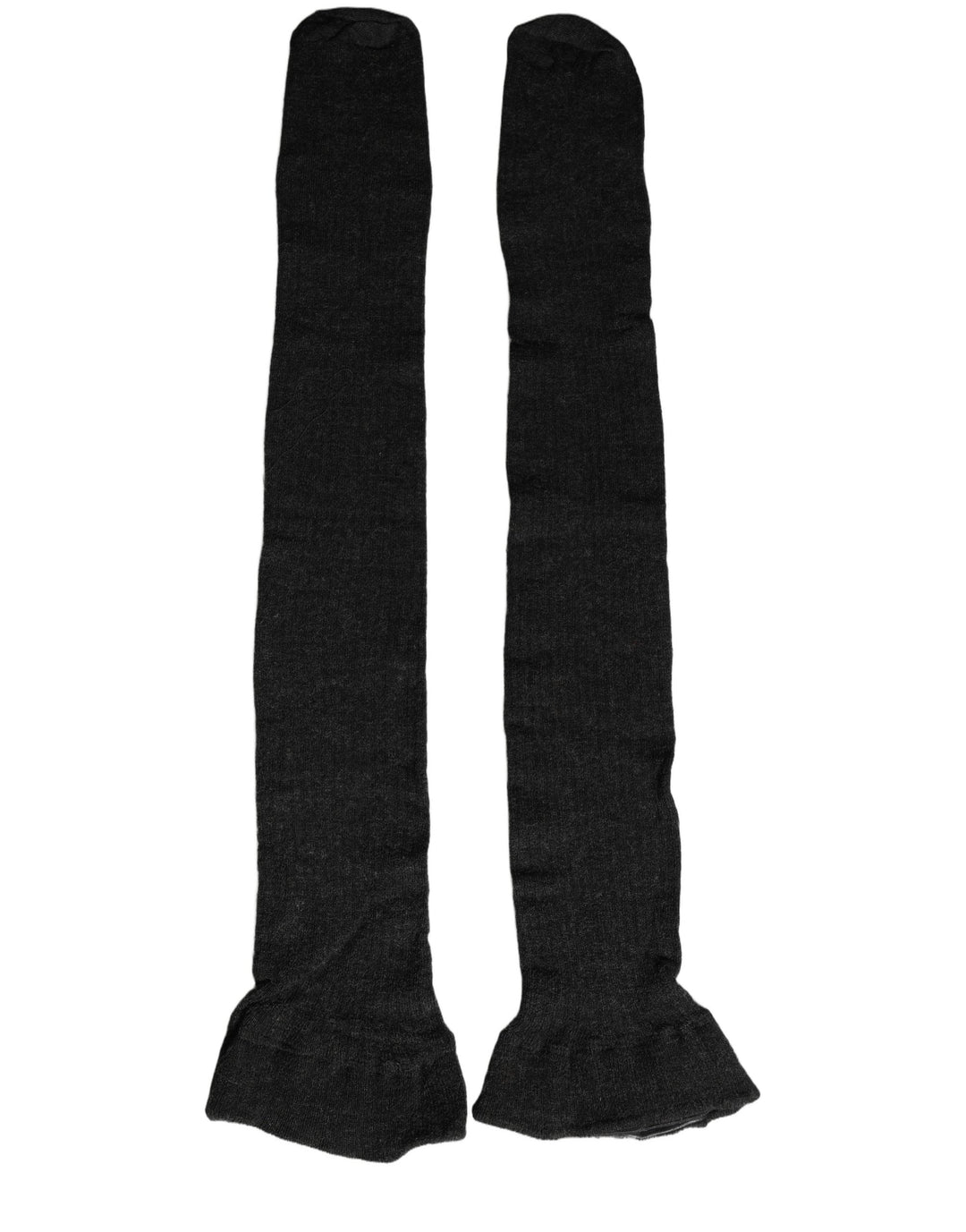 Dolce &amp; Gabbana Dark Gray Wool Over Calf Long Women Accessory Socks