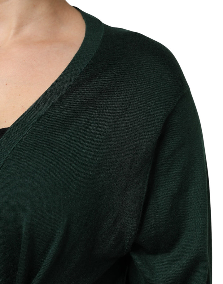 Women’s Dolce &amp; Gabbana Dark Green Cashmere Silk Cardigan Sweater