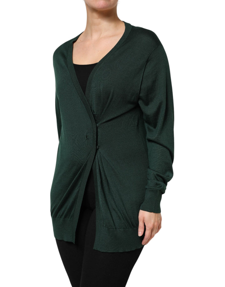 Women’s Dolce &amp; Gabbana Dark Green Cashmere Silk Cardigan Sweater