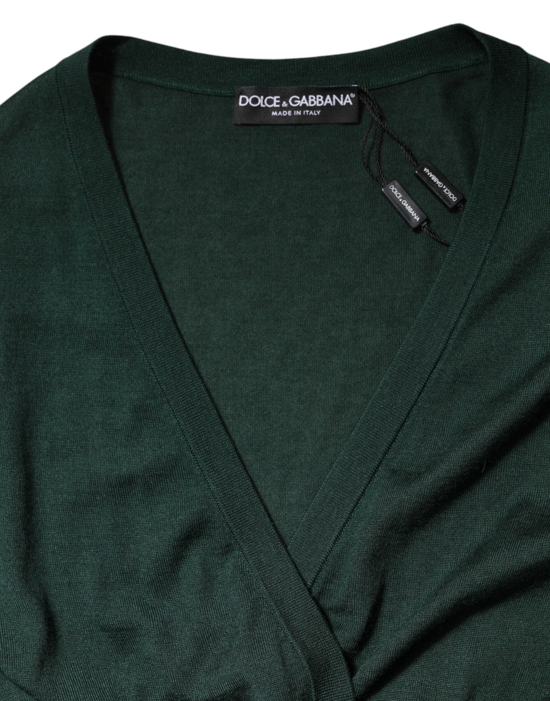 Women’s Dolce &amp; Gabbana Dark Green Cashmere Silk Cardigan Sweater