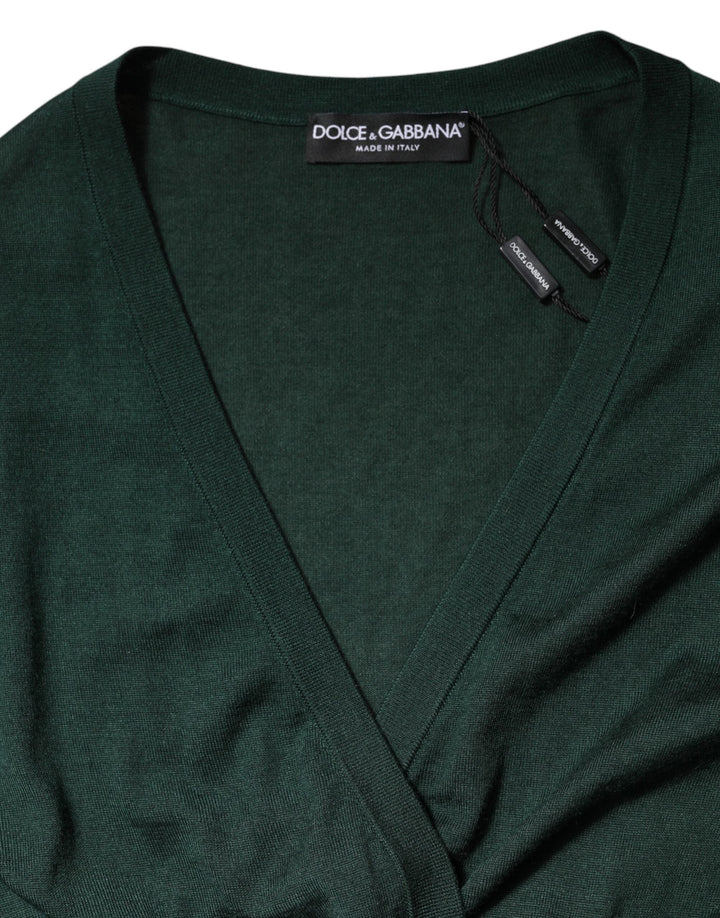 Women’s Dolce &amp; Gabbana Dark Green Cashmere Silk Cardigan Sweater