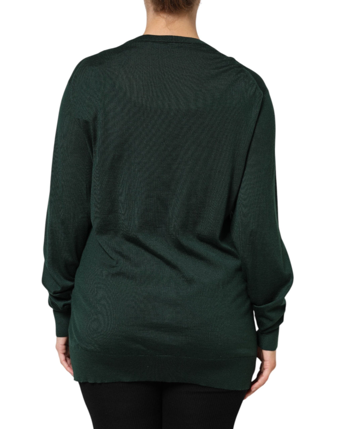 Women’s Dolce &amp; Gabbana Dark Green Cashmere Silk Cardigan Sweater