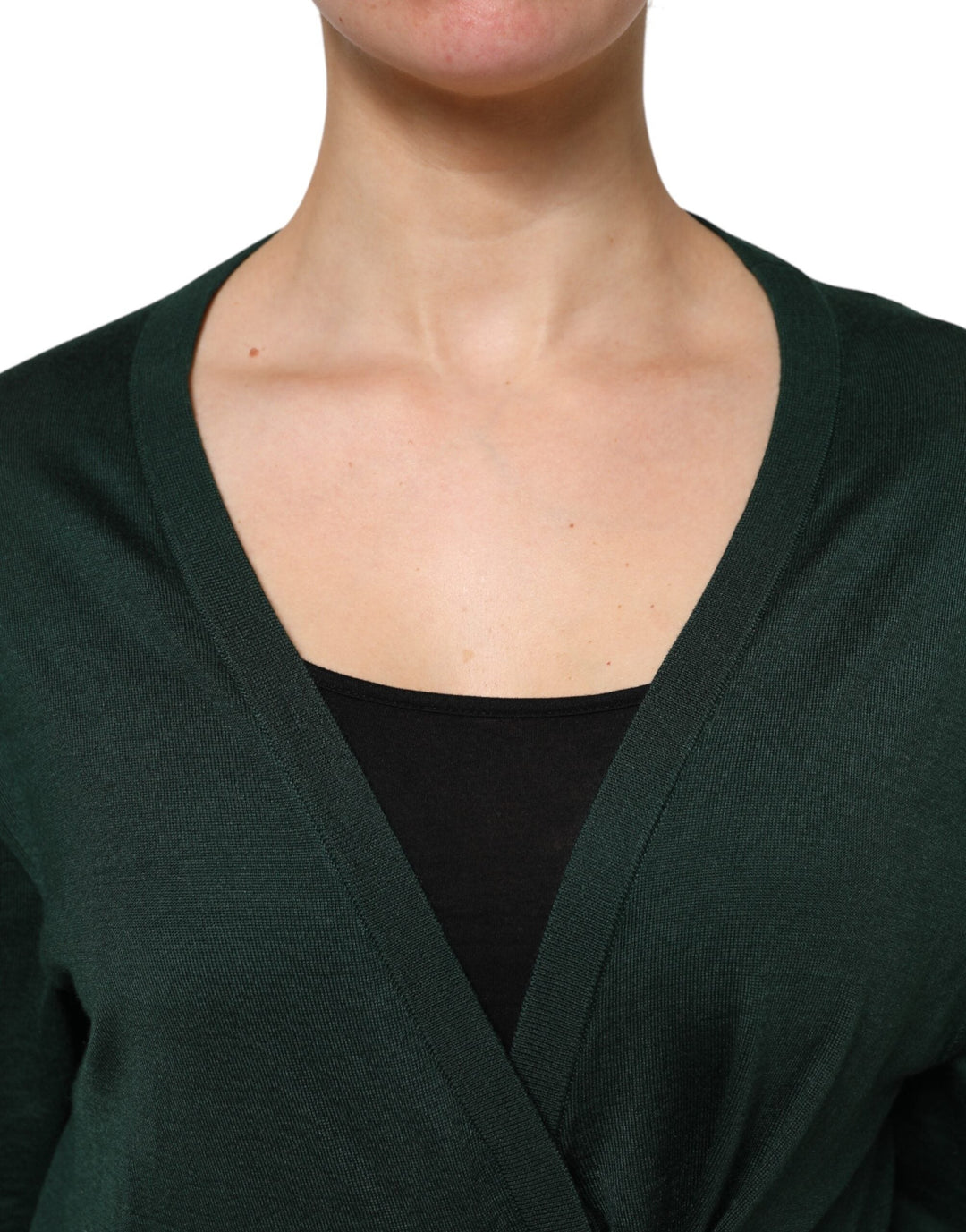 Women’s Dolce &amp; Gabbana Dark Green Cashmere Silk Cardigan Sweater