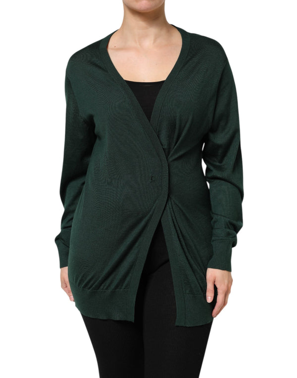 Women’s Dolce & Gabbana Dark Green Cashmere Silk Cardigan Sweater
