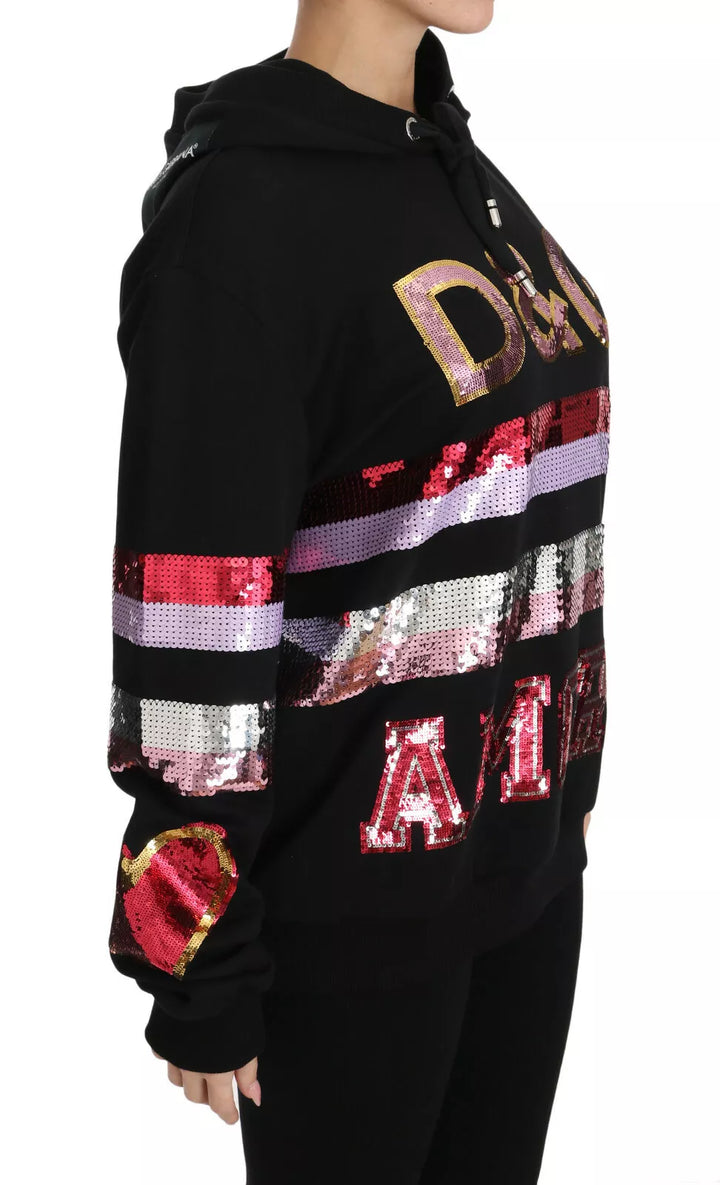 Women’s Dolce &amp; Gabbana Dg Sequined Hooded Pullover Sweater