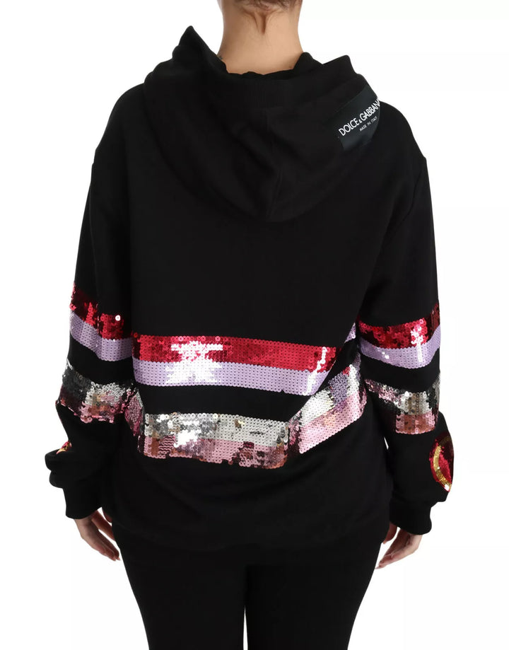 Women’s Dolce &amp; Gabbana Dg Sequined Hooded Pullover Sweater