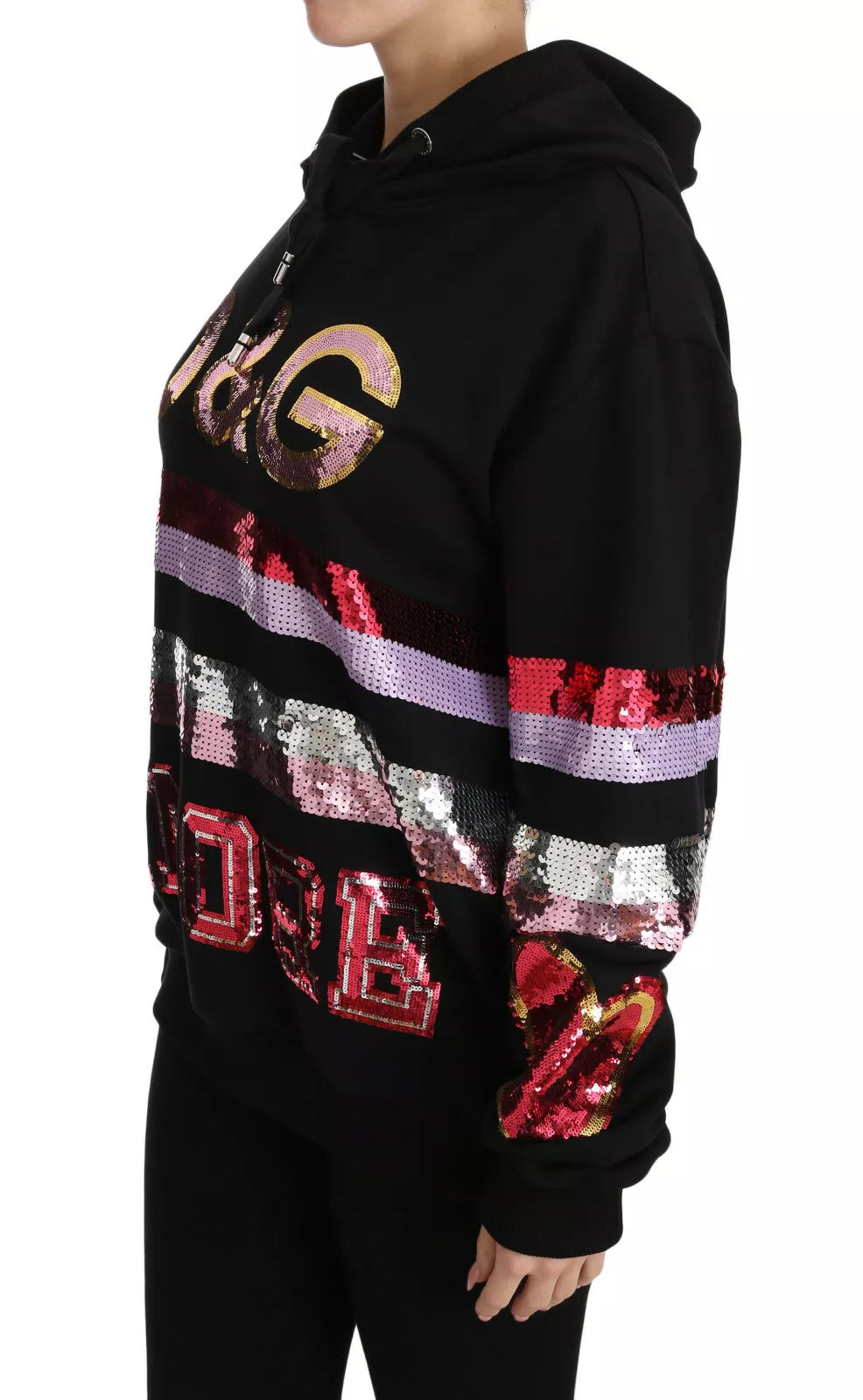 Women’s Dolce &amp; Gabbana Dg Sequined Hooded Pullover Sweater