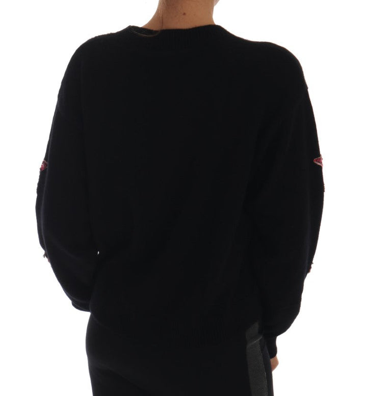 Women’s Dolce &amp; Gabbana Fairy Tale Crystal Black Cashmere Sweater