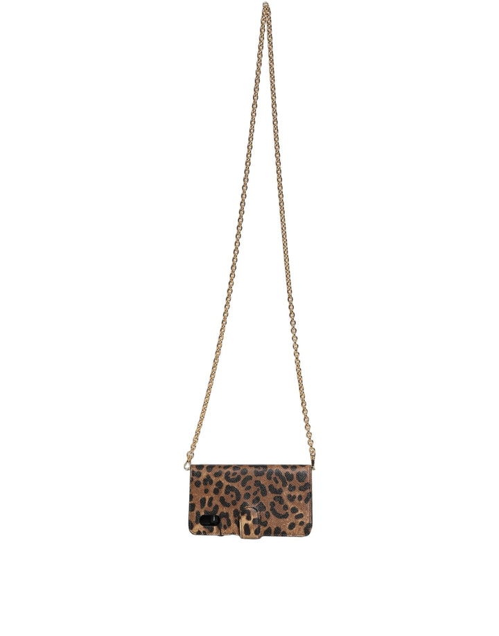 Women’s Dolce &amp; Gabbana Flip Cover Brown Leopard Crystal Iphone x - Xs Case
