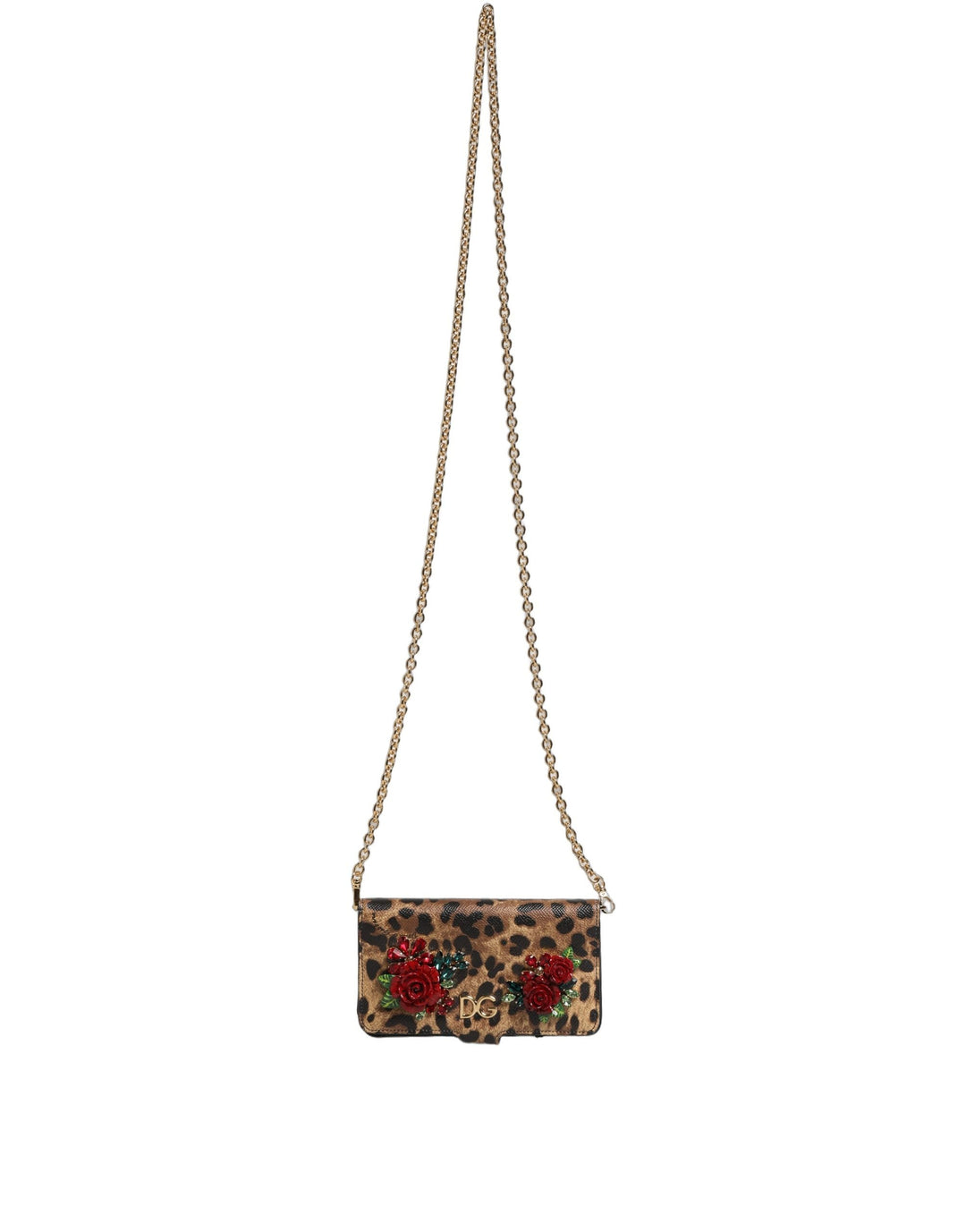 Women’s Dolce &amp; Gabbana Flip Cover Brown Leopard Crystal Iphone x - Xs Case