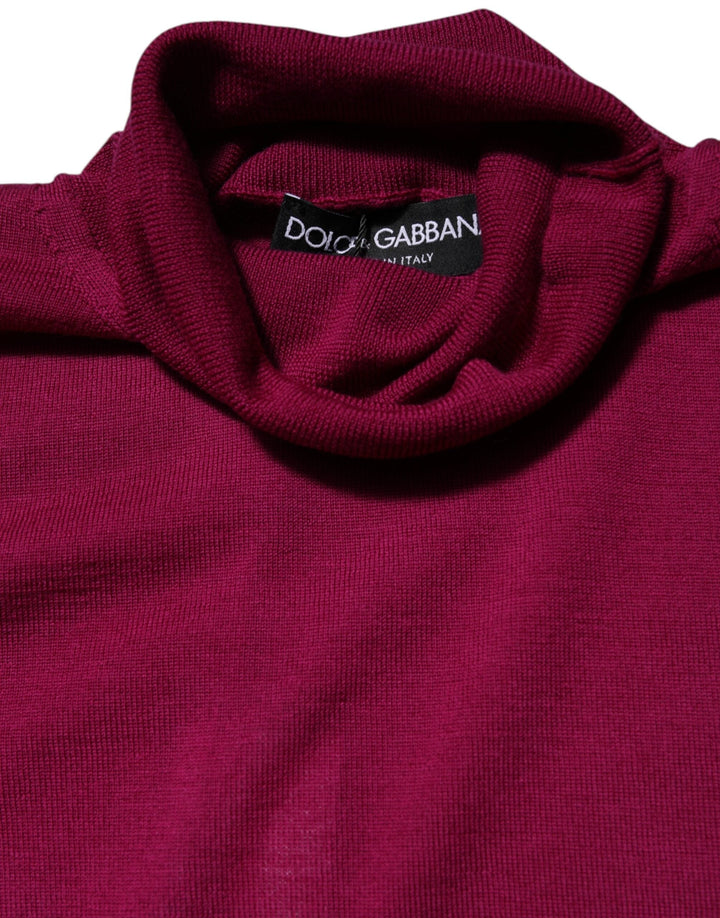 Women’s Dolce &amp; Gabbana Fuchsia Wool Long Sleeves Turtleneck Sweater
