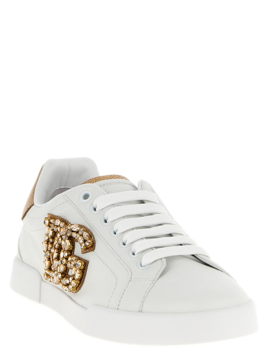 Dolce &amp; Gabbana Gold Calfskin Low Top Sneakers