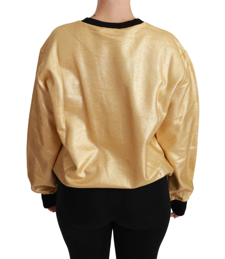 Women’s Dolce &amp; Gabbana Gold Cotton Crewneck Pullover Sweater