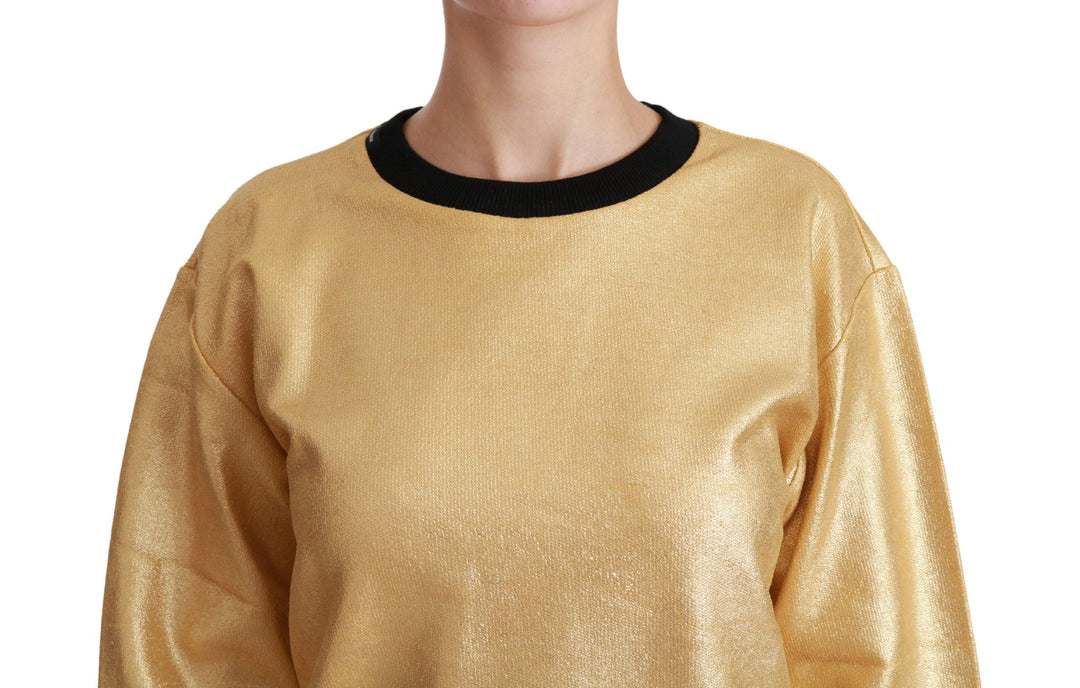 Women’s Dolce &amp; Gabbana Gold Cotton Crewneck Pullover Sweater