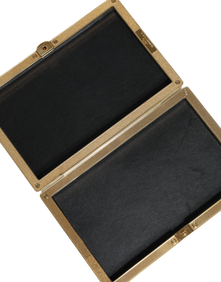 Women’s Dolce &amp; Gabbana Gold Crystal Bifold Clutch Evening Party Women Purse Bag
