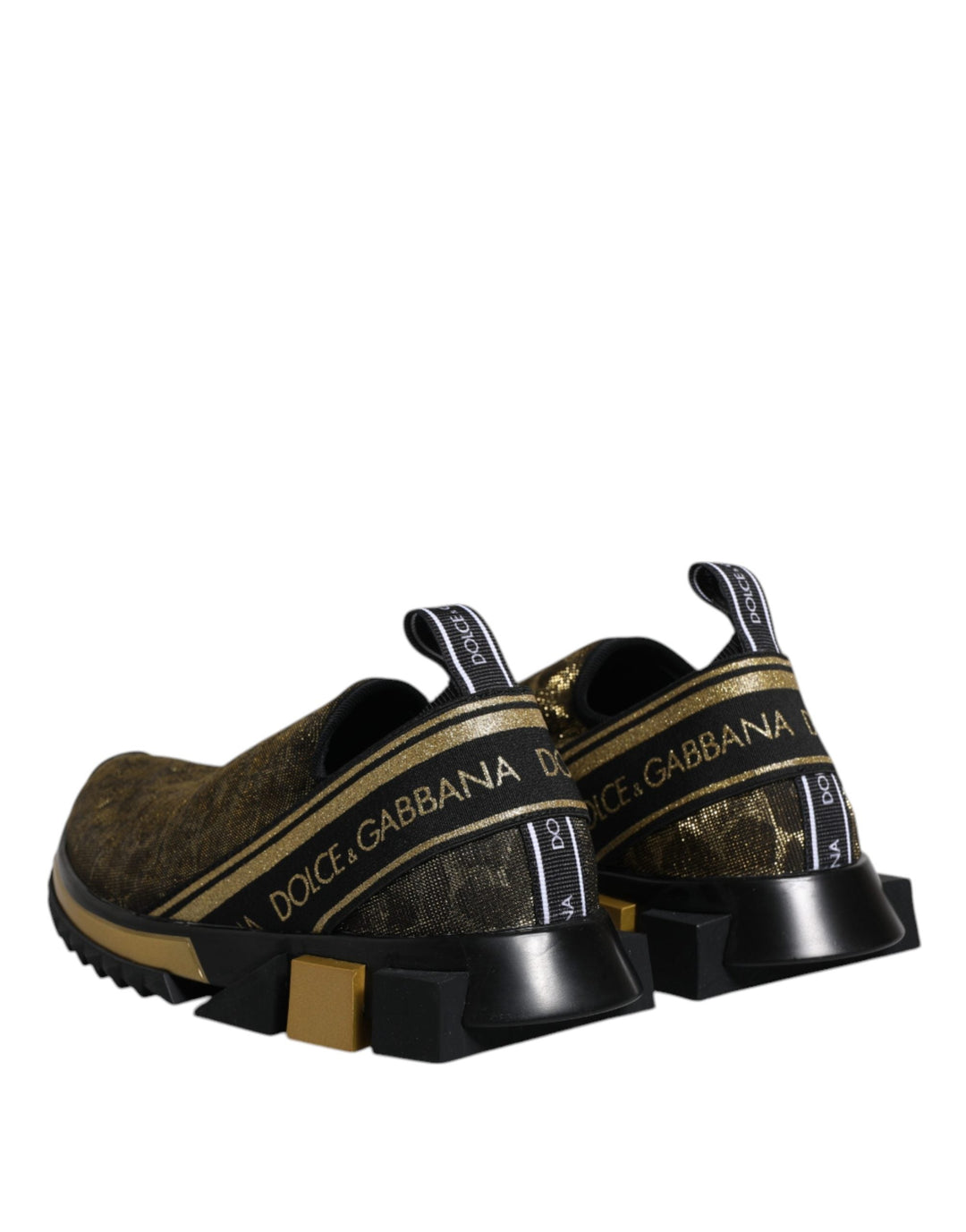 Dolce &amp; Gabbana Gold Glitter Leopard Sorrento Sneakers Shoes