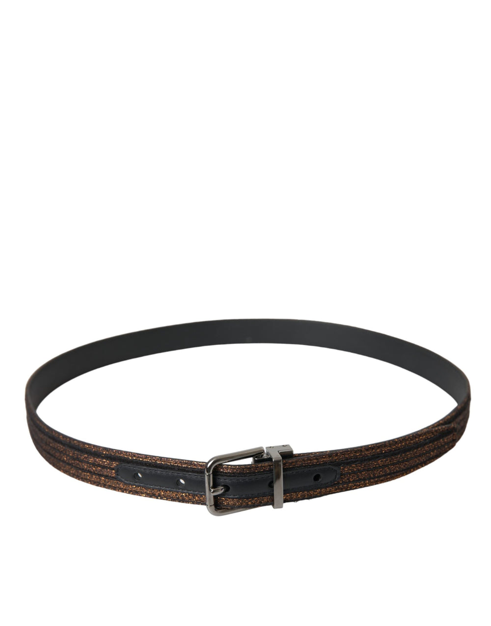 Women’s Dolce & Gabbana Gold Jacquard Stripes Silver Metal Buckle Belt