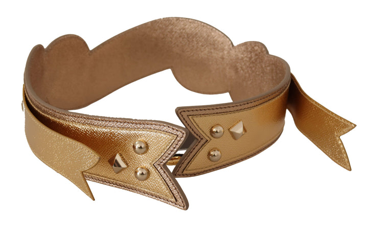 Women’s Dolce &amp; Gabbana Gold Leather Love Patch Bag Shoulder Strap