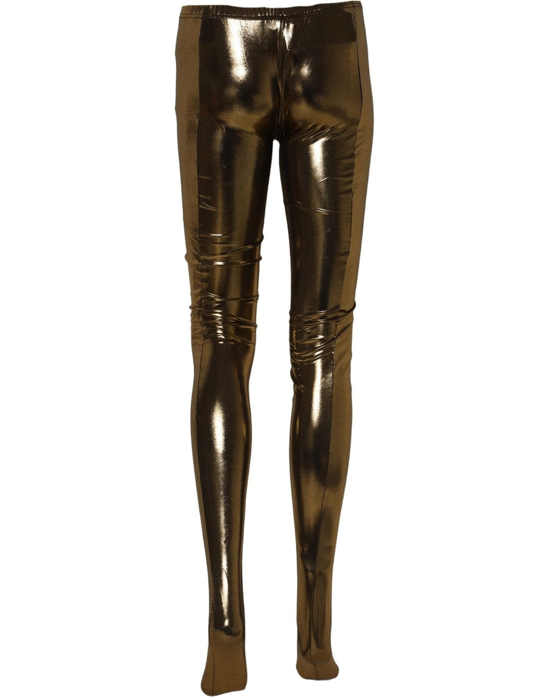 Women’s Dolce &amp; Gabbana Gold Metallic Leggings Pantyhose Stockings Socks