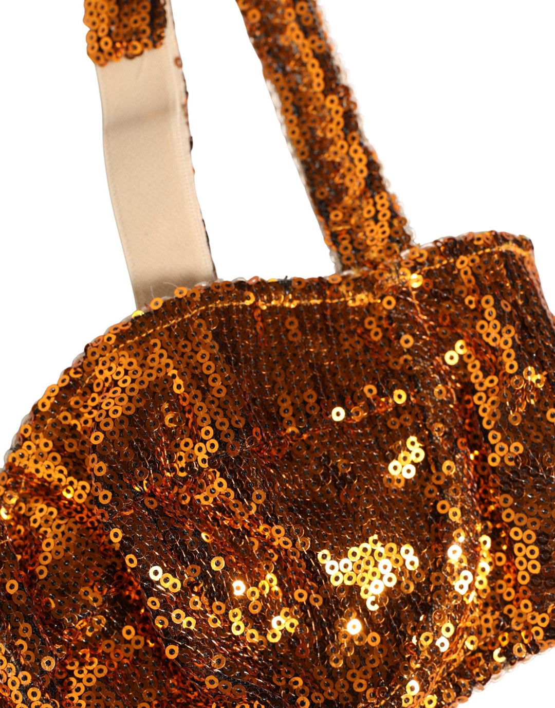 Women’s Dolce &amp; Gabbana Gold Sequined Nyon Balconnet Bra Underwear