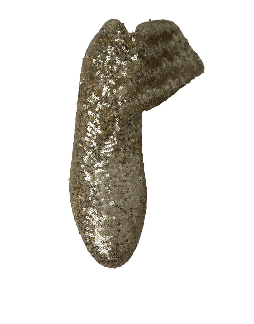 Women’s Dolce & Gabbana Gold Sequined Short Boots Stretch Shoes