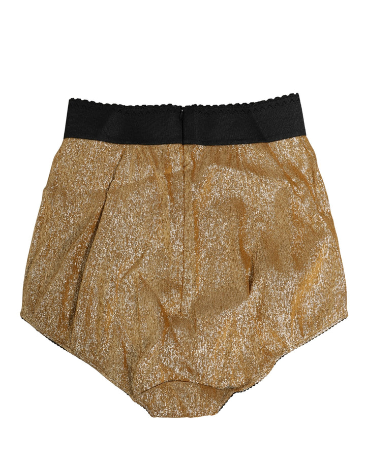 Women’s Dolce &amp; Gabbana Gold Silk Blend High Waist Girdle Panty Underwear
