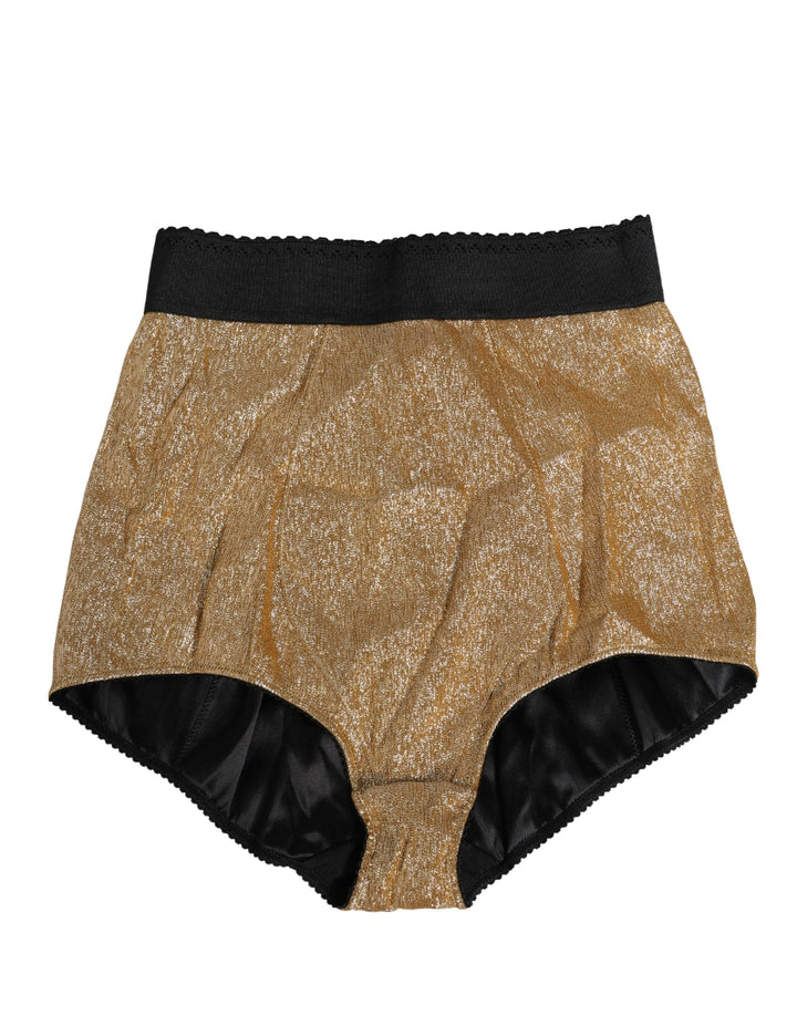 Women’s Dolce &amp; Gabbana Gold Silk Blend High Waist Girdle Panty Underwear