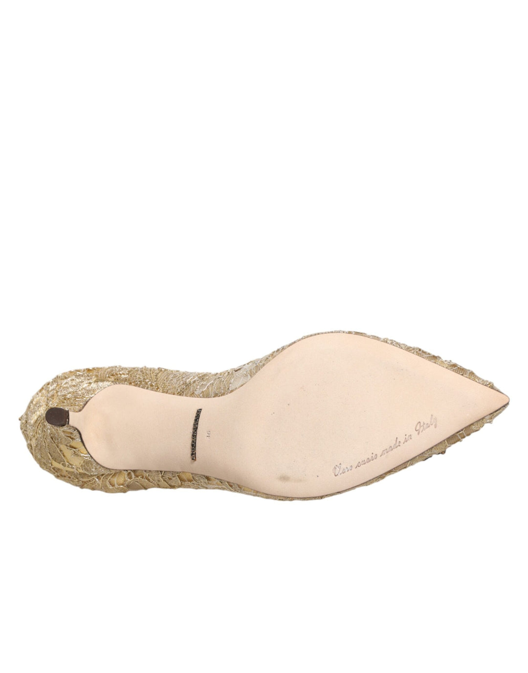 Women’s Dolce &amp; Gabbana Gold Taormina Lace Devotion Pumps Shoes