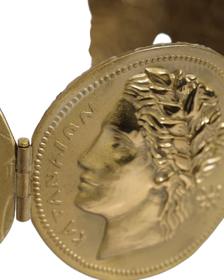 Women’s Dolce &amp; Gabbana Gold Tone Brass Coin Metal Waist Cintura Belt