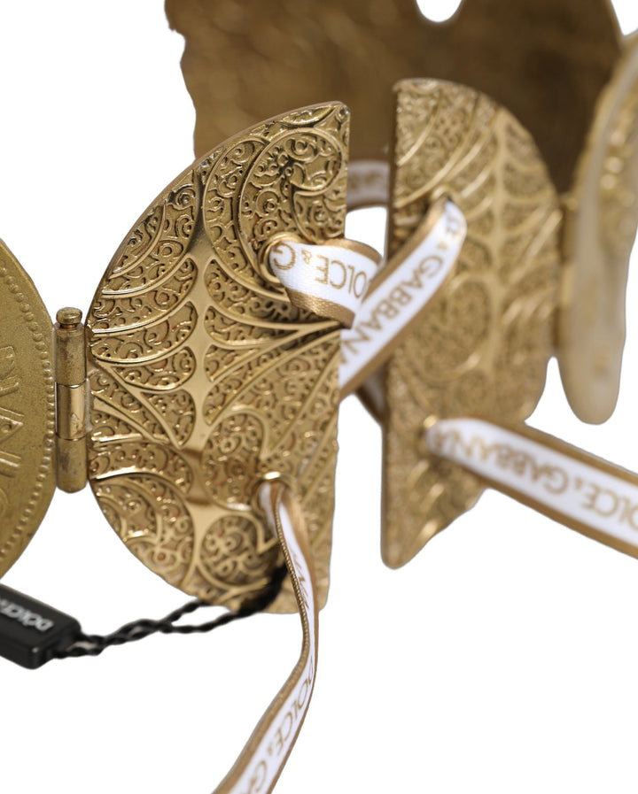Women’s Dolce &amp; Gabbana Gold Tone Brass Coin Metal Waist Cintura Belt