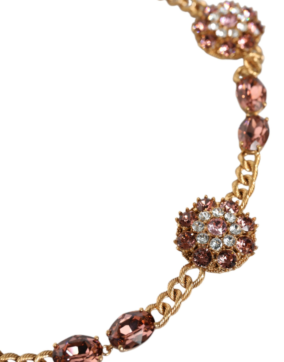 Women’s Dolce &amp; Gabbana Gold Tone Brass Crystal Embellished Waist Chain Belt