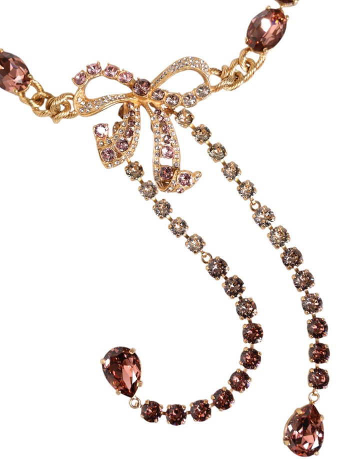 Women’s Dolce &amp; Gabbana Gold Tone Brass Crystal Embellished Waist Chain Belt