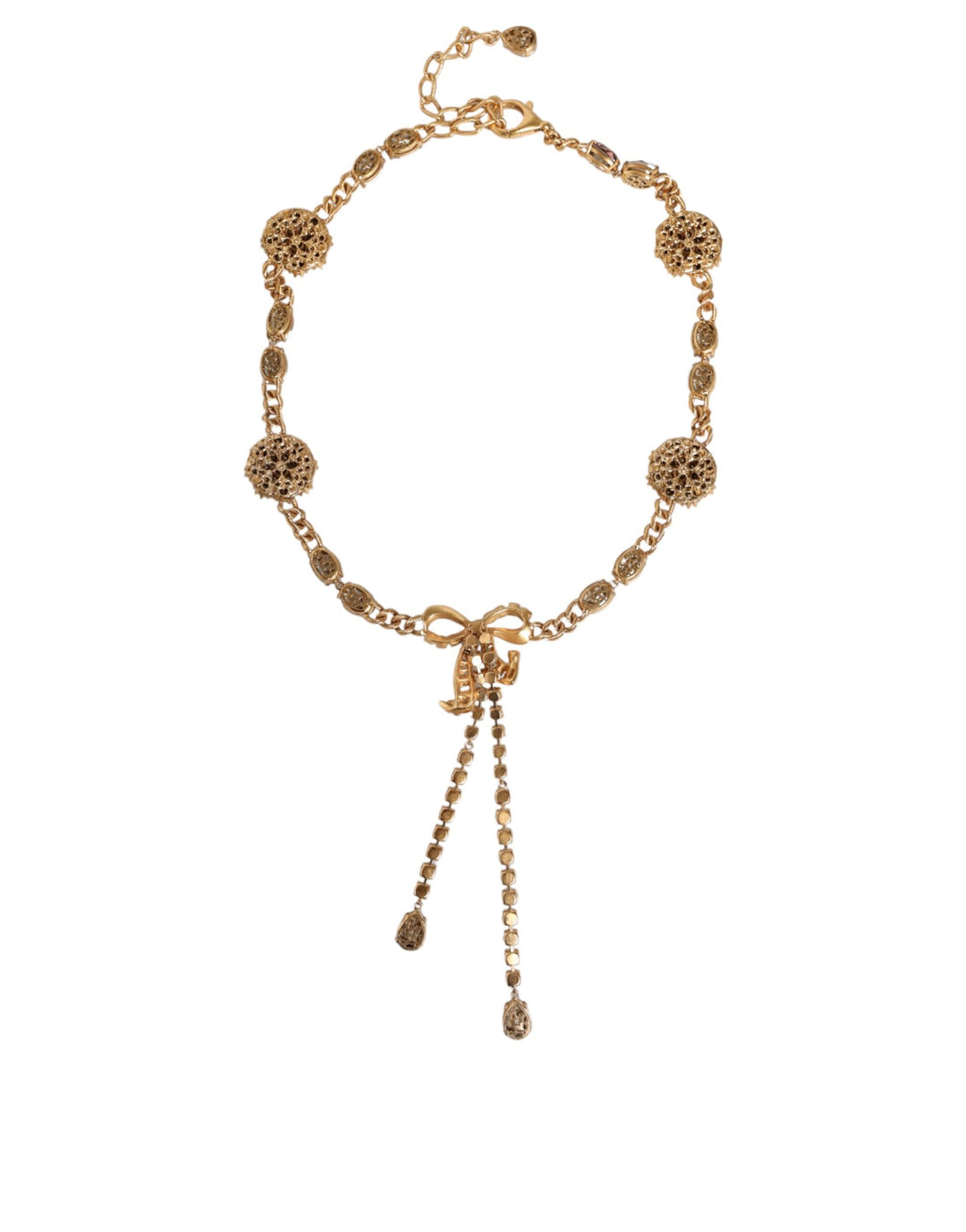 Women’s Dolce &amp; Gabbana Gold Tone Brass Crystal Embellished Waist Chain Belt