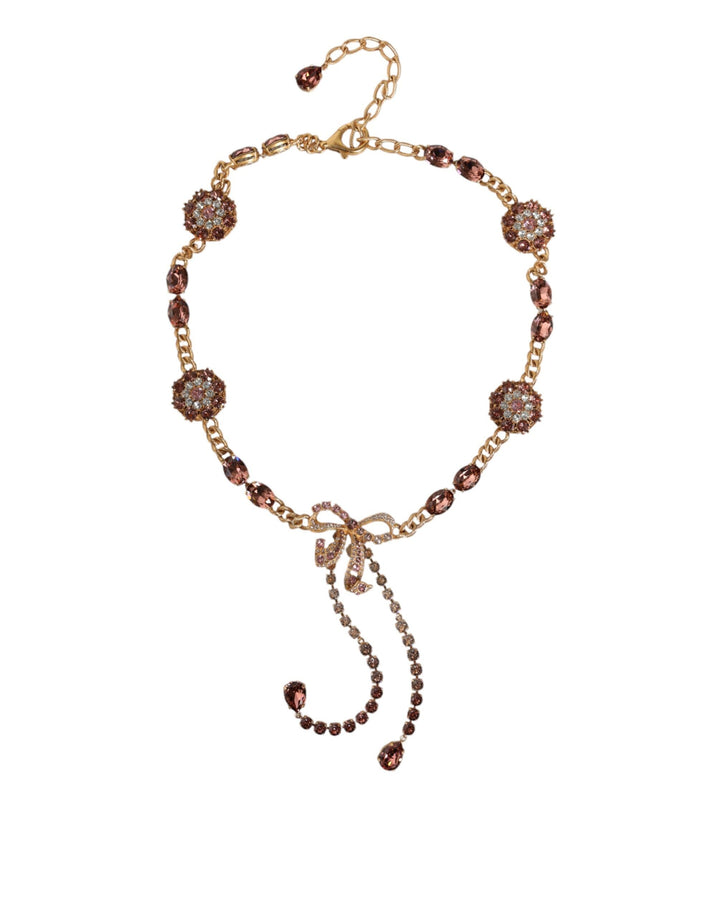Women’s Dolce &amp; Gabbana Gold Tone Brass Crystal Embellished Waist Chain Belt