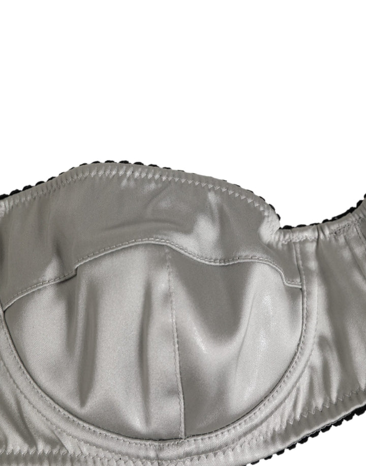 Women’s Dolce &amp; Gabbana Gray Acetate Stretch Balconcino Bra Underwear