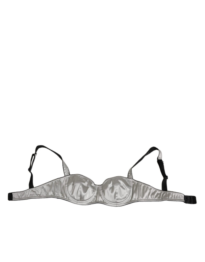 Women’s Dolce &amp; Gabbana Gray Acetate Stretch Balconcino Bra Underwear