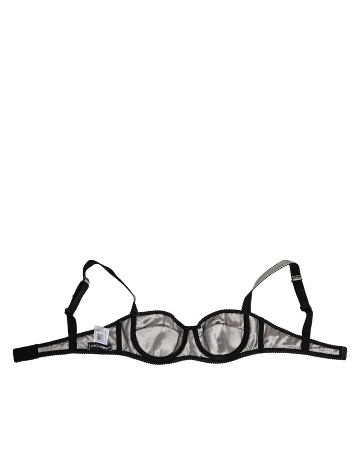 Women’s Dolce &amp; Gabbana Gray Acetate Stretch Balconcino Bra Underwear