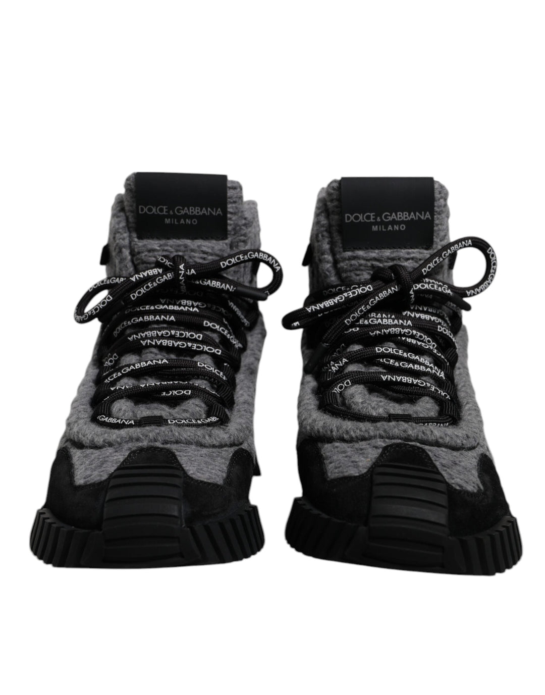 Dolce &amp; Gabbana Gray Black NS1 High Top Boots Sneakers Shoes